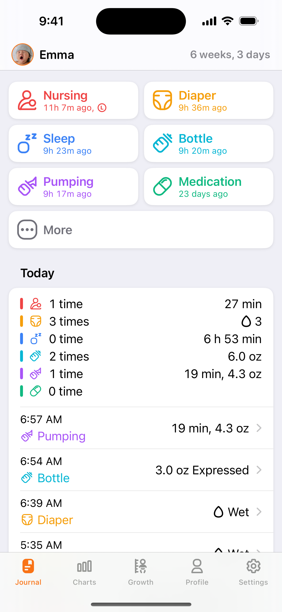 Mango Baby Journal Screenshot